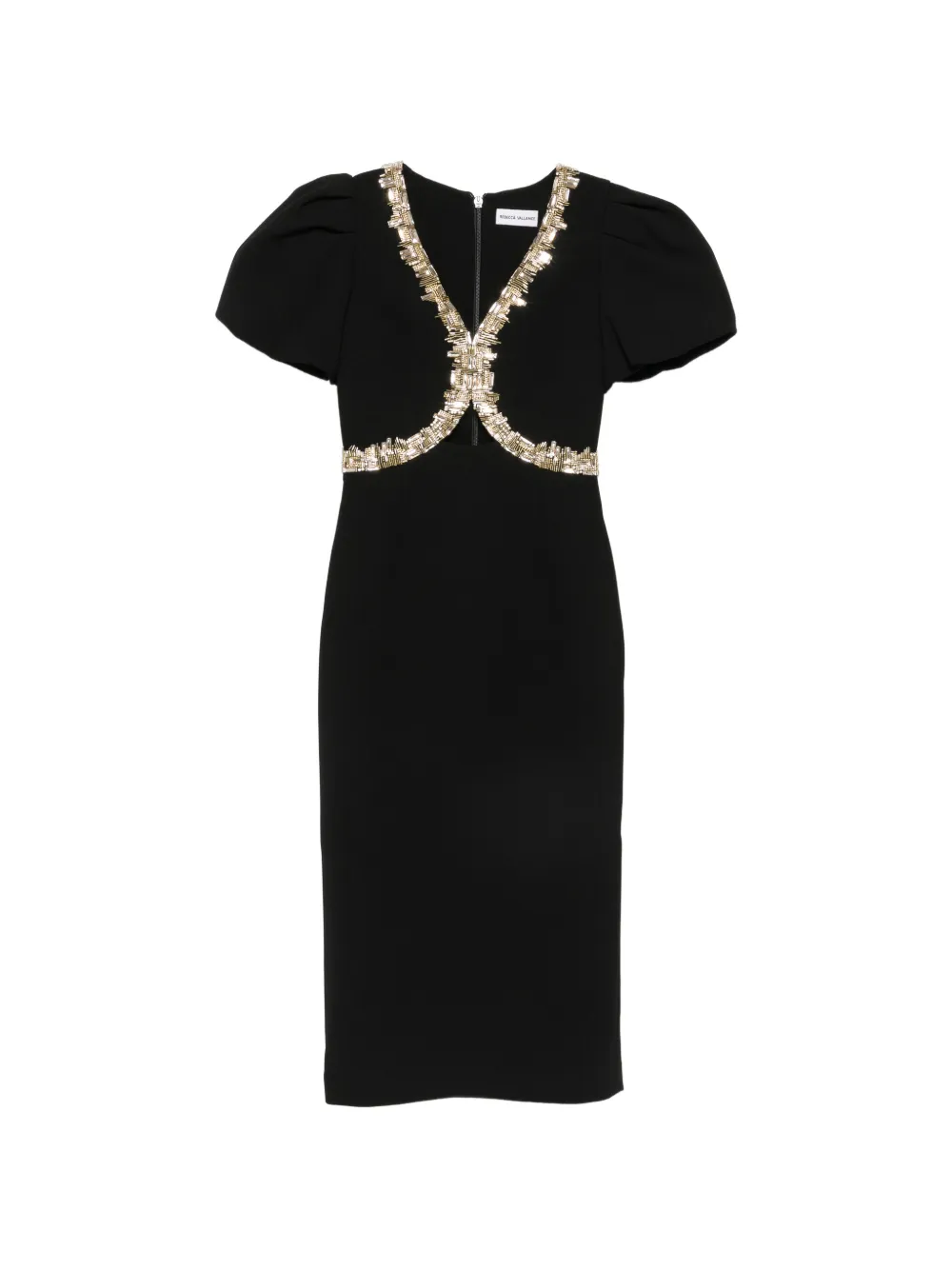 Rebecca Vallance Alexandrite crystal-embellishment midi dress - Nero