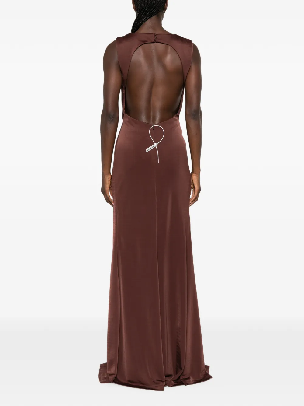 Rebecca Vallance Verfraaide gedrapeerde maxi-jurk Bruin