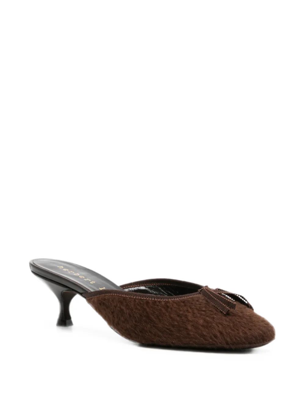 HERBERT LEVINE 24 7 bow-detail faux-fur heeled mules Bruin