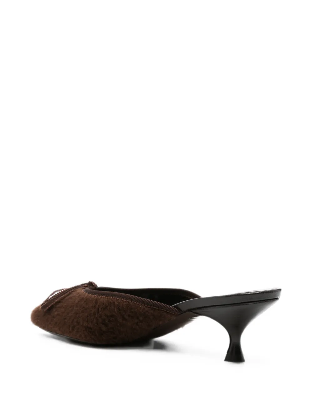 HERBERT LEVINE 24 7 bow-detail faux-fur heeled mules Bruin