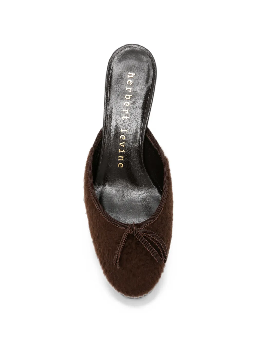 HERBERT LEVINE 24 7 bow-detail faux-fur heeled mules Bruin