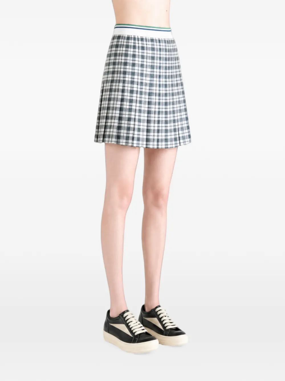 Burberry check-pattern pleated mini skirt - Blu