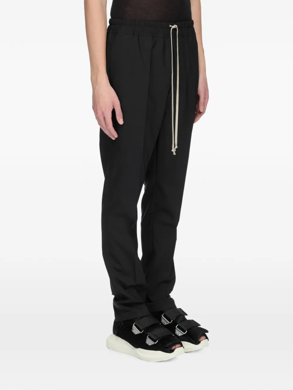 Rick Owens Drawstring Slim Long trousers Zwart