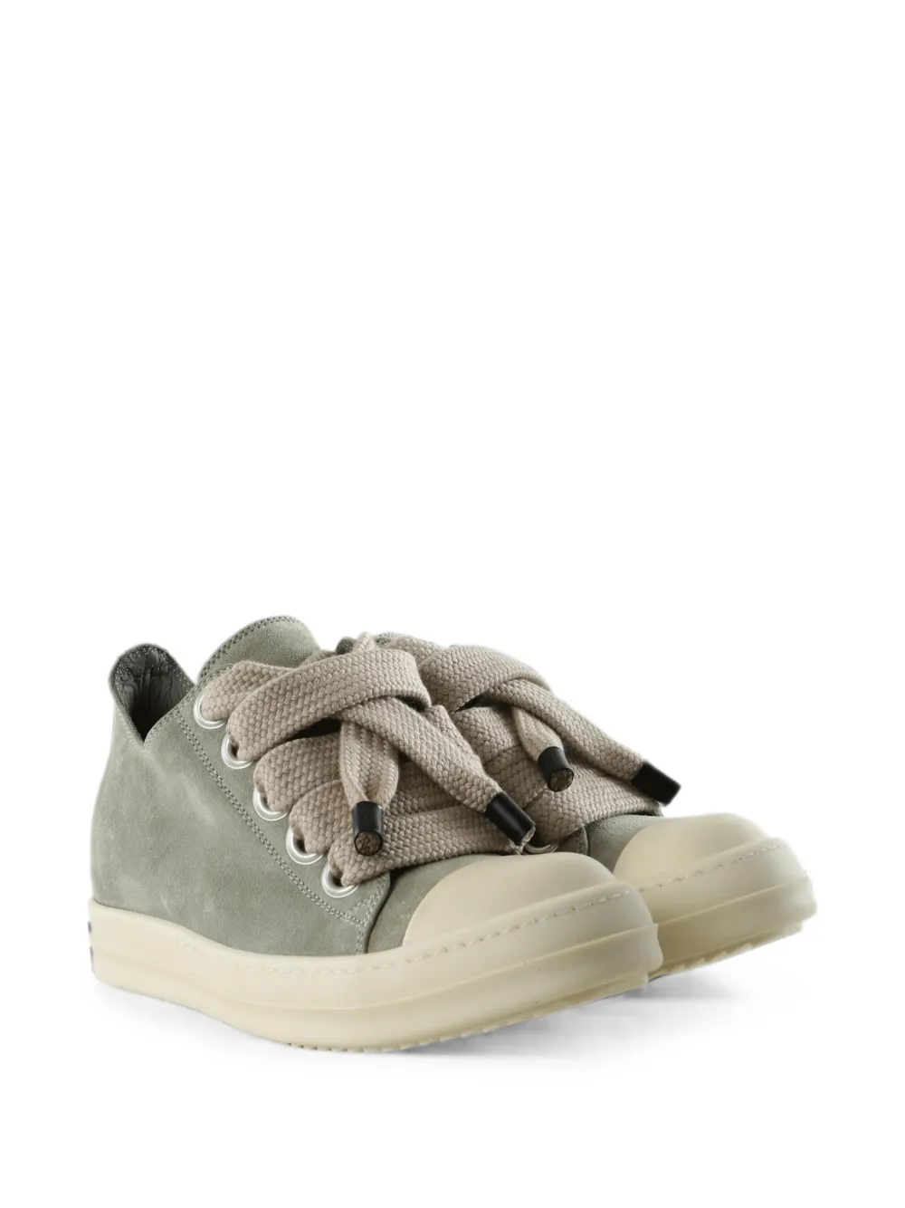 Rick Owens Jumbolace oversized-lace leather sneakers Groen
