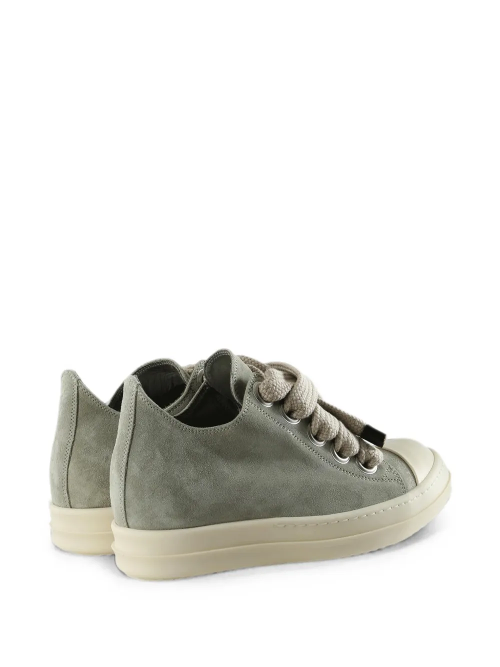 Rick Owens Jumbolace oversized-lace leather sneakers Groen