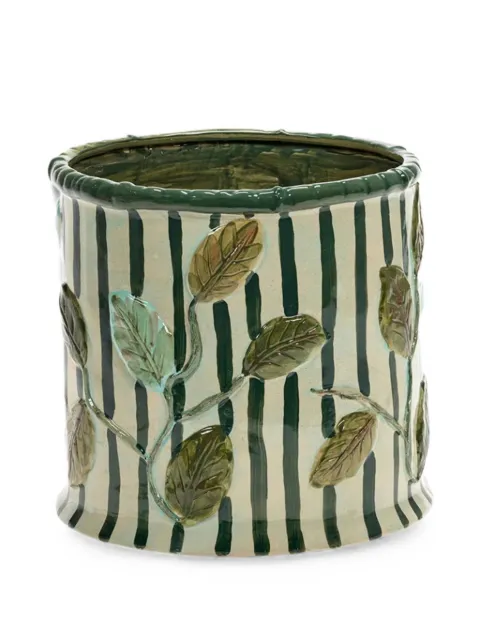 Serax 11 leaf-appliqué striped flower pot