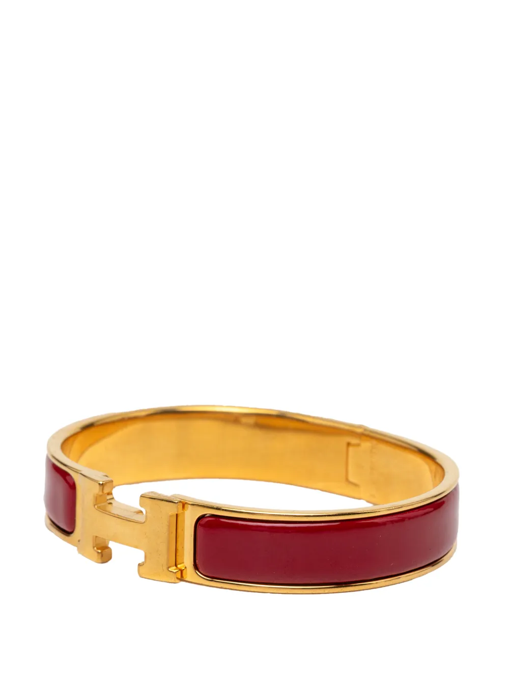 Hermès Pre-owned 2000-2026 Narrow Enamel Clic H Bracelet PM Costume Bracelet in Red, view 2