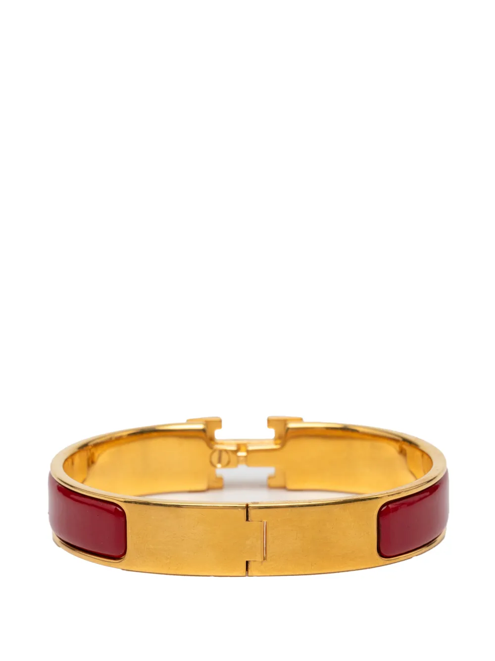 Hermès Pre-owned 2000-2026 Narrow Enamel Clic H Bracelet PM Costume Bracelet in Red, view 3