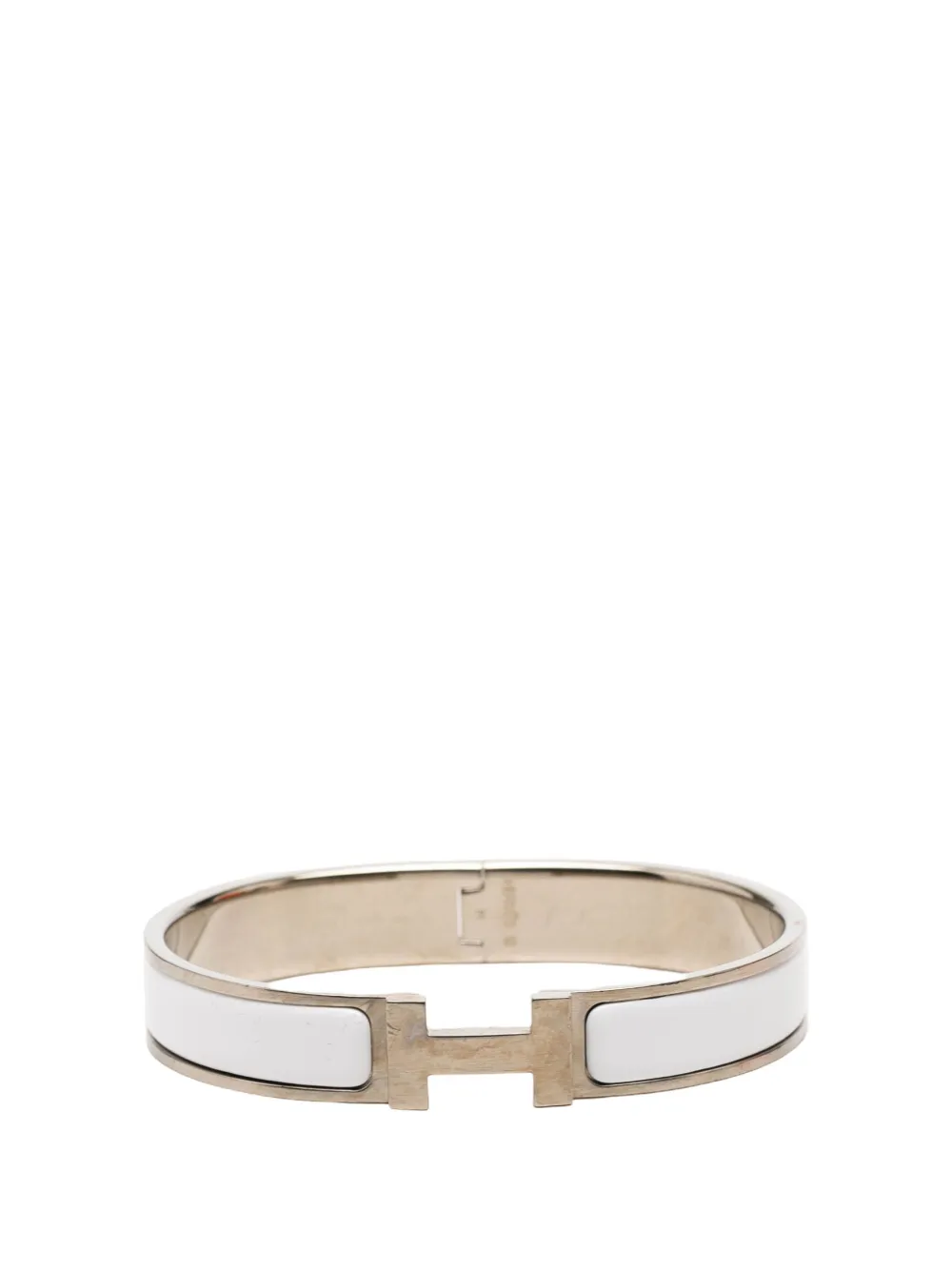 Hermès Pre-Owned 2010-2026 Narrow Enamel Clic H Bracelet GM costume bracelet - Bianco