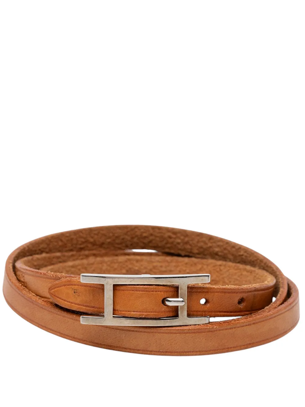 Hermès Pre-Owned 2004 Swift Hapi 3 MM Triple Tour Bracelet costume bracelet - Marrone