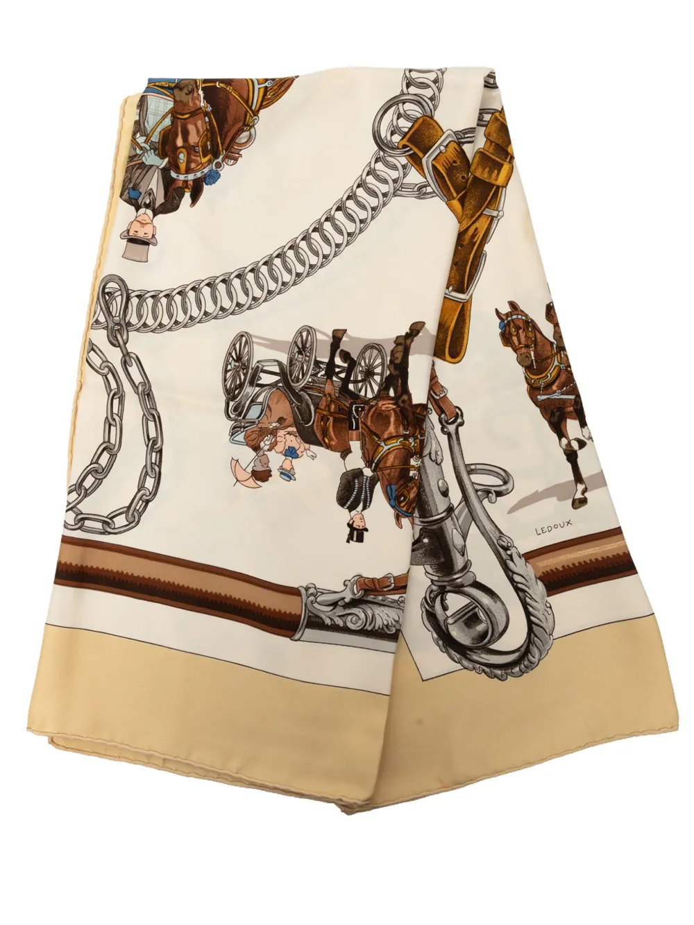 Hermès Pre-Owned 2000-2026 Equipages Silk Scarf 90 scarves - Bianco