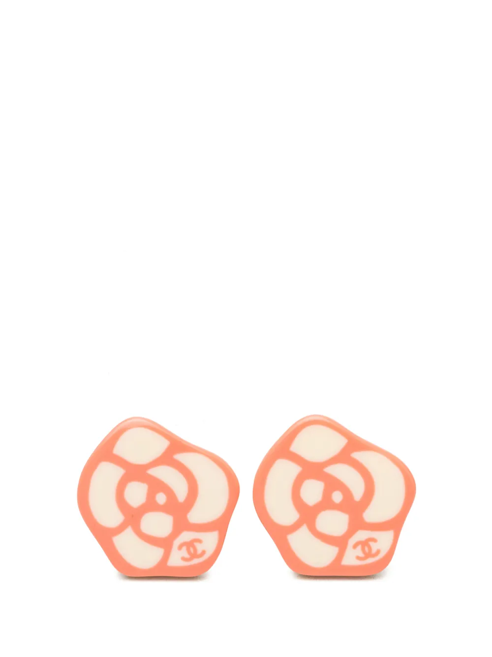 CHANEL Pre-Owned 2005 CC Resin Camellia Clip On Earrings costume earrings - Bianco