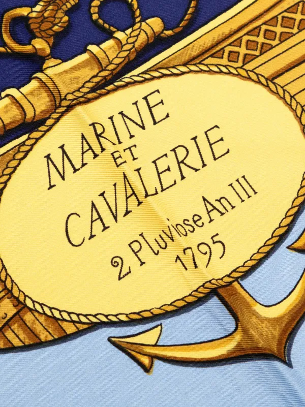 Hermès Pre-Owned 1960-1980 Marine Et Cavalerie 90 シルクスカーフ