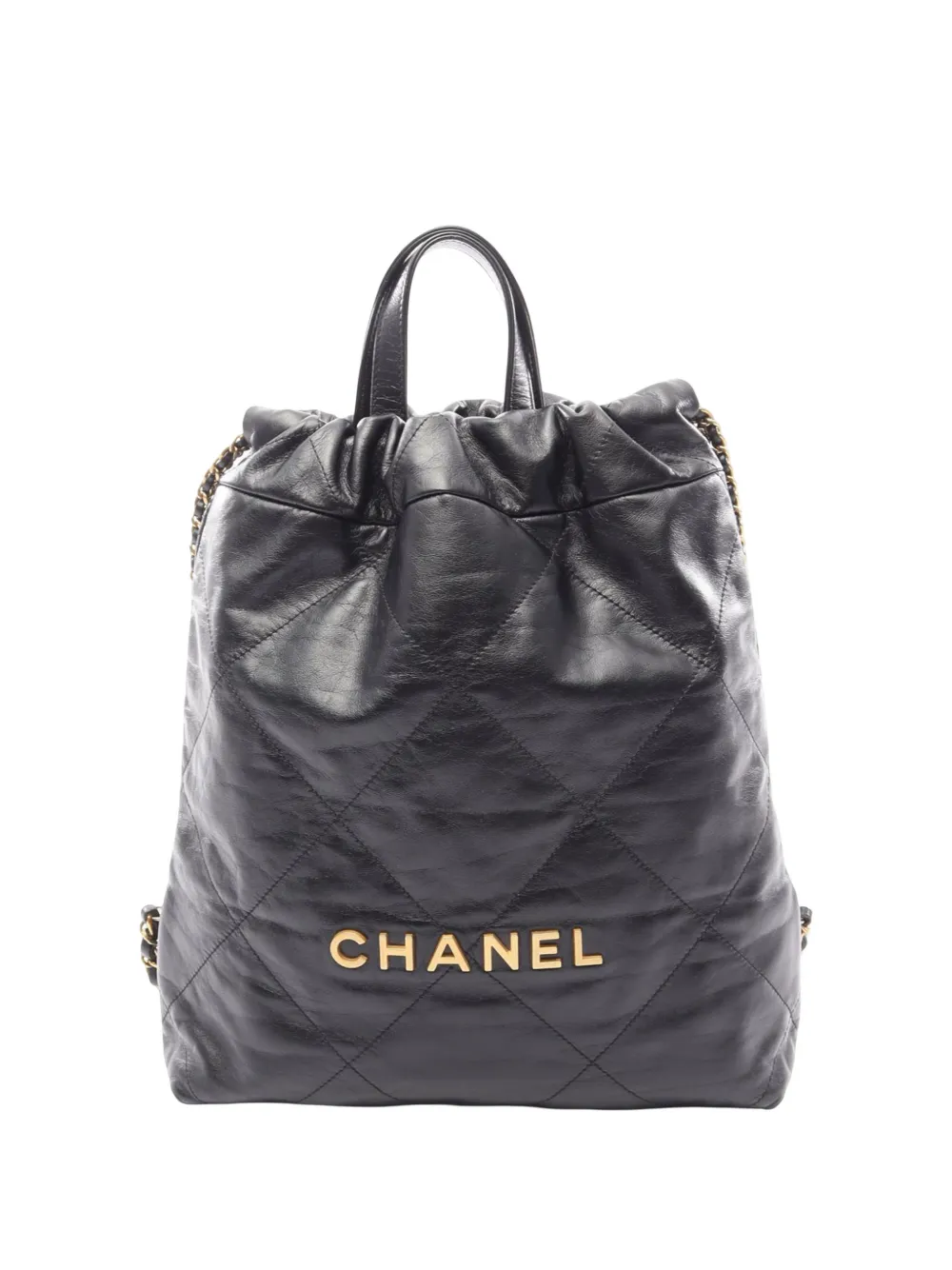CHANEL Pre-Owned 2021-2026 Small Shiny Quilted Calfskin 22 backpack - Nero