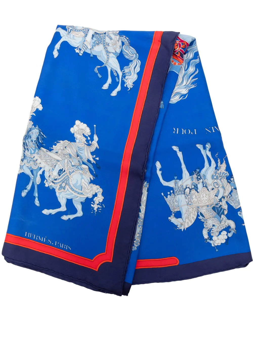 Hermès Pre-Owned 1980-2000 Carrousel Silk Scarf 90 scarves - Blu