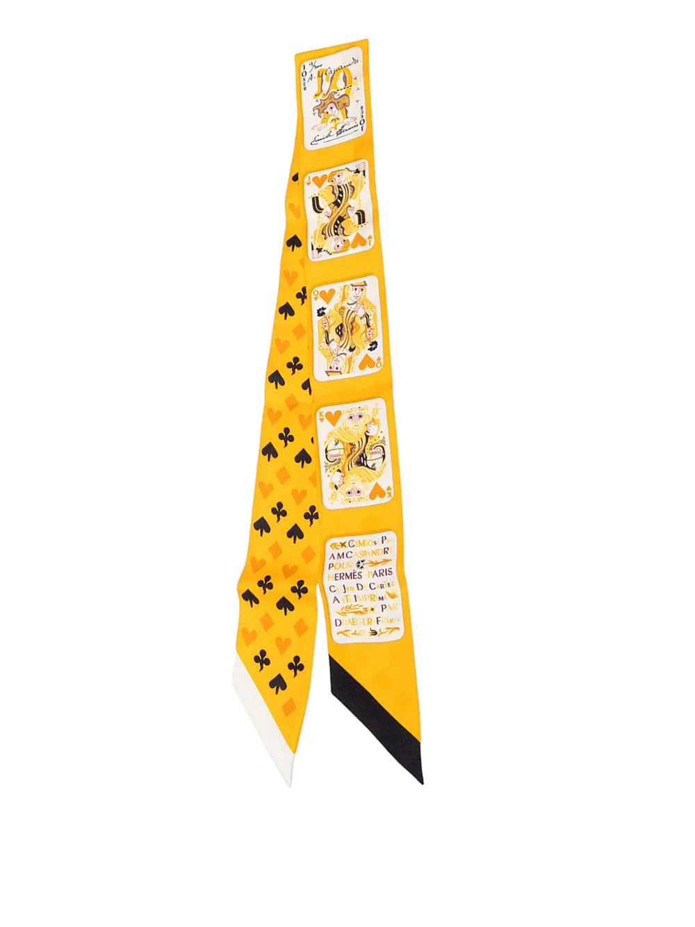 Hermès Pre-Owned 2010-2018 Jeu de Cartes Silk Twilly Scarf scarves - Giallo