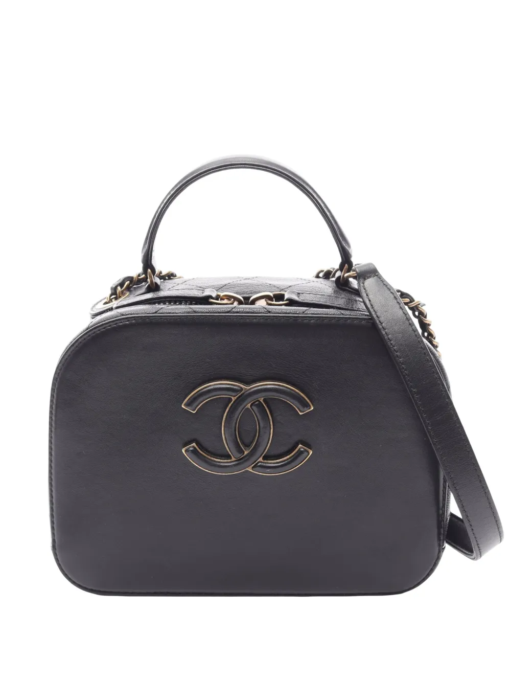 CHANEL Pre-Owned 2016-2017 CC Quilted Calfskin Vanity Case satchel - Nero