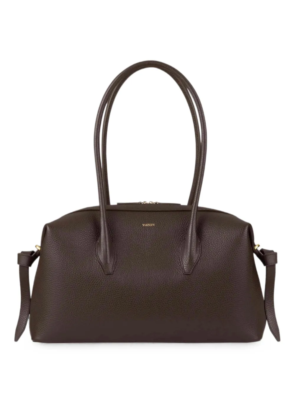 Yuzefi Brioche pebble-grained leather tote bag - Marrone