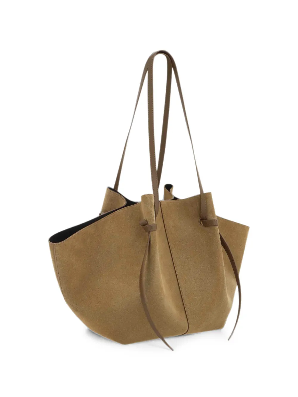 Yuzefi Mochi pleated suede shoulder bag - Verde
