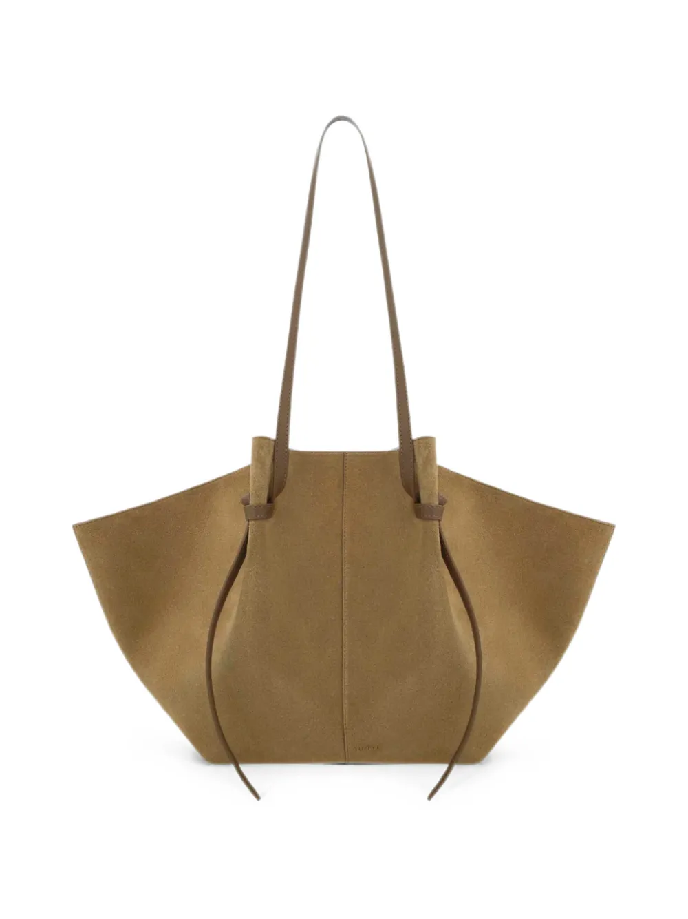 Yuzefi Mochi pleated suede shoulder bag - Verde