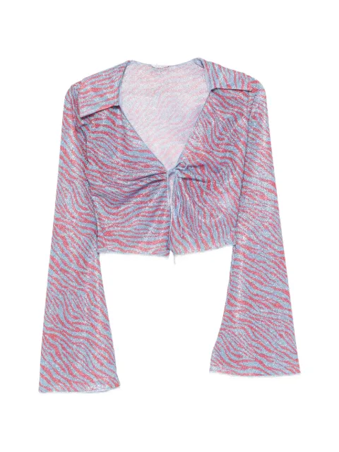 Oséree Animalier zebra-print slim-fit top