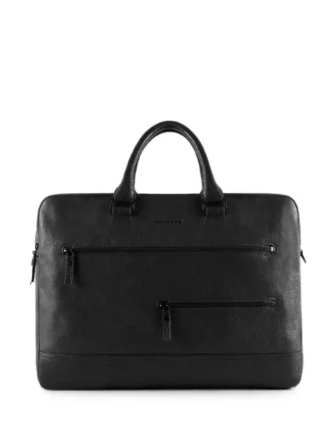 PIQUADRO grained leather laptop bag