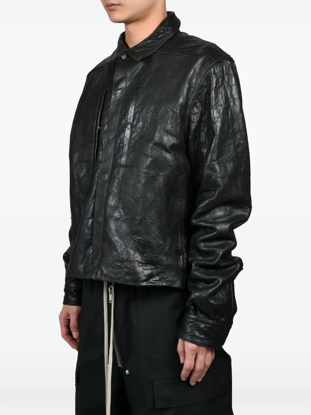 Rick Owens Jack met gekreukt effect Zwart