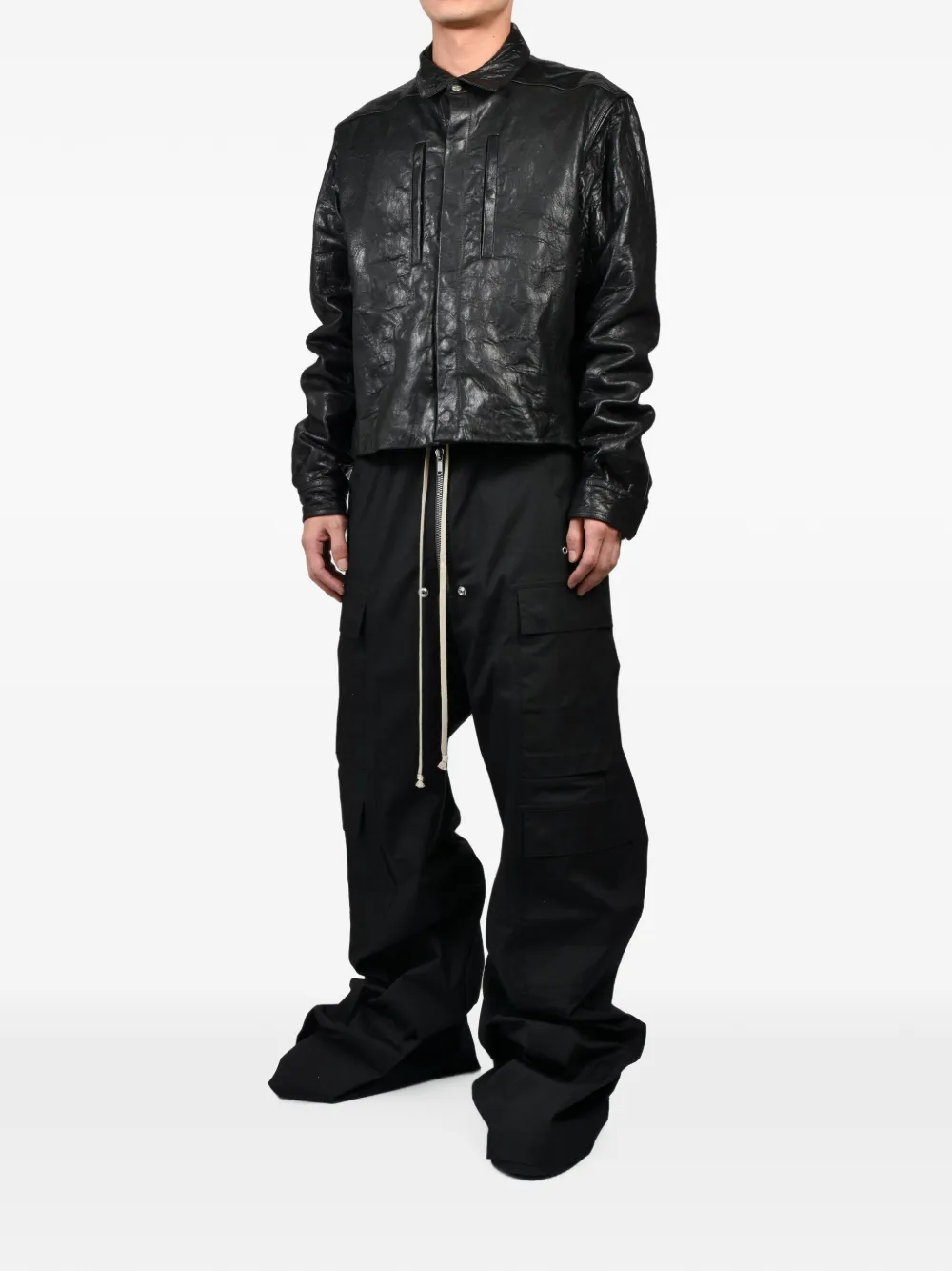 Rick Owens Jack met gekreukt effect Zwart