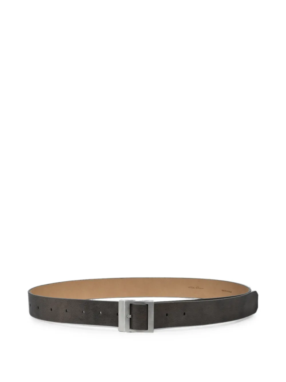 Rick Owens Stooges square-buckle leather belt - Nero