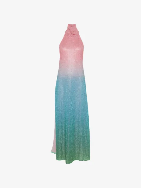 Oséree gradient-effect halterneck maxi dress