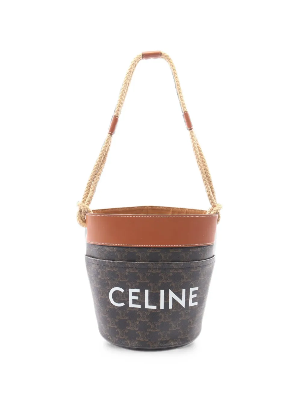 Celine Pre-Owned 2010s Triomphe bucket bag - Marrone