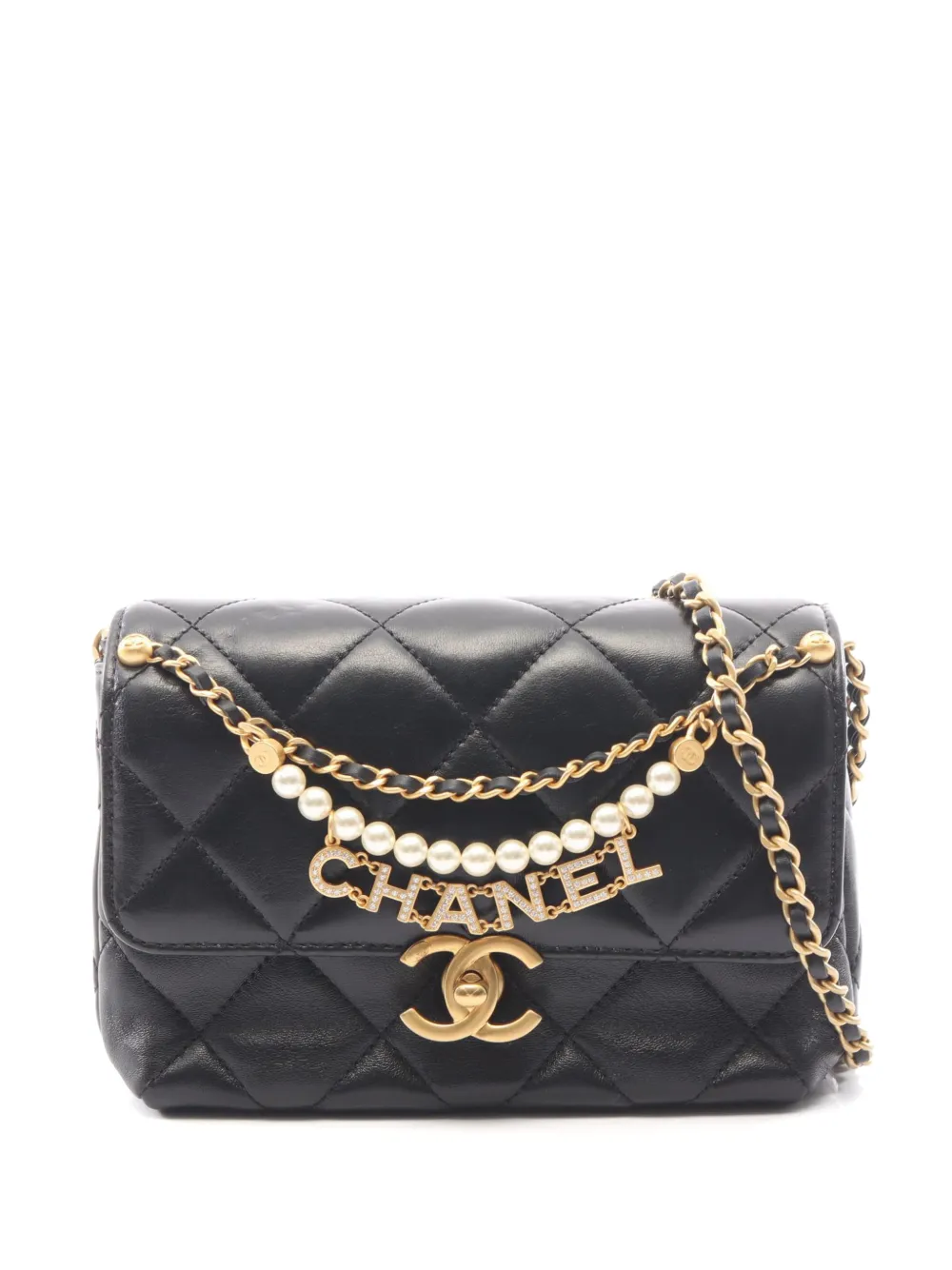 CHANEL Pre-Owned 2010s mini flap cross body bag - Black