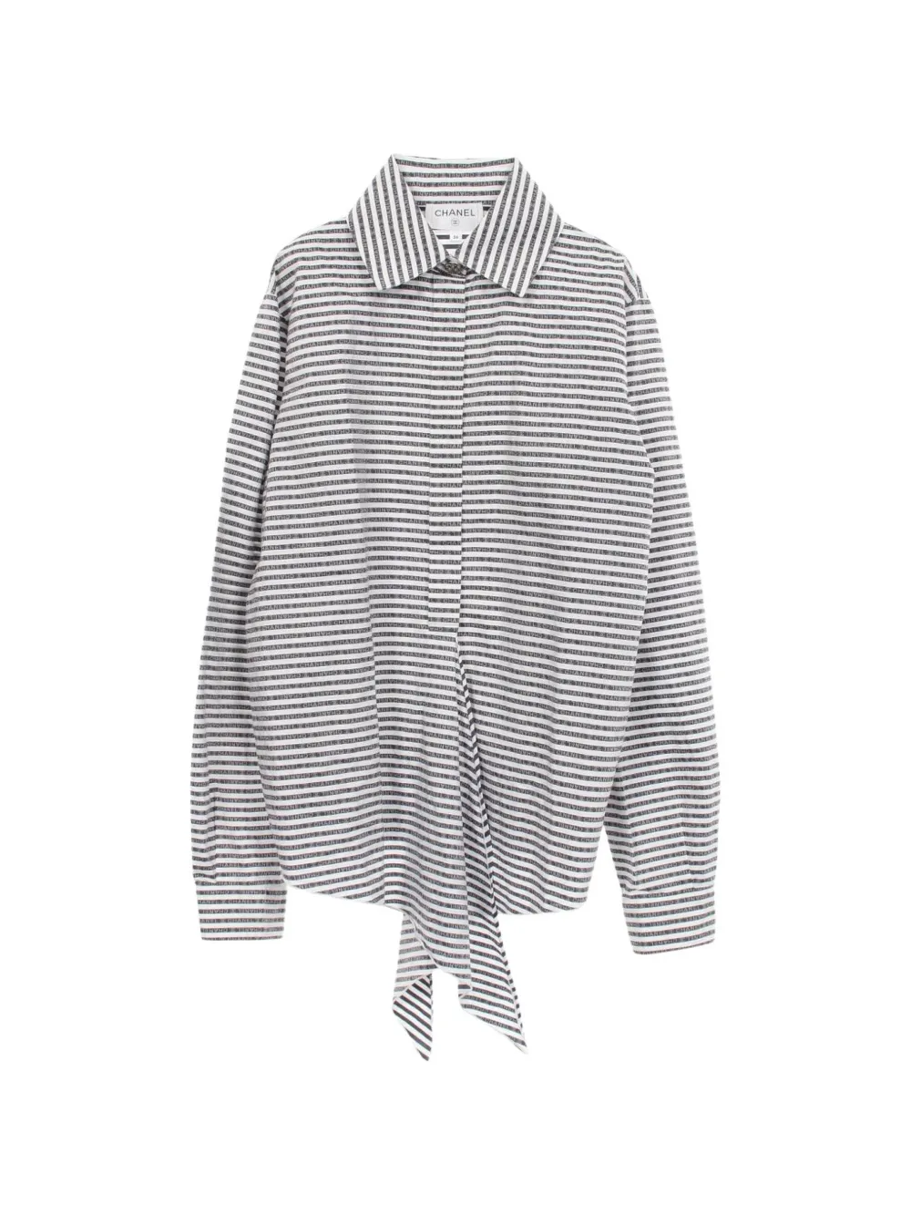 CHANEL Pre-Owned 1986-1988 Coco Mark logo-striped shirt - Bianco