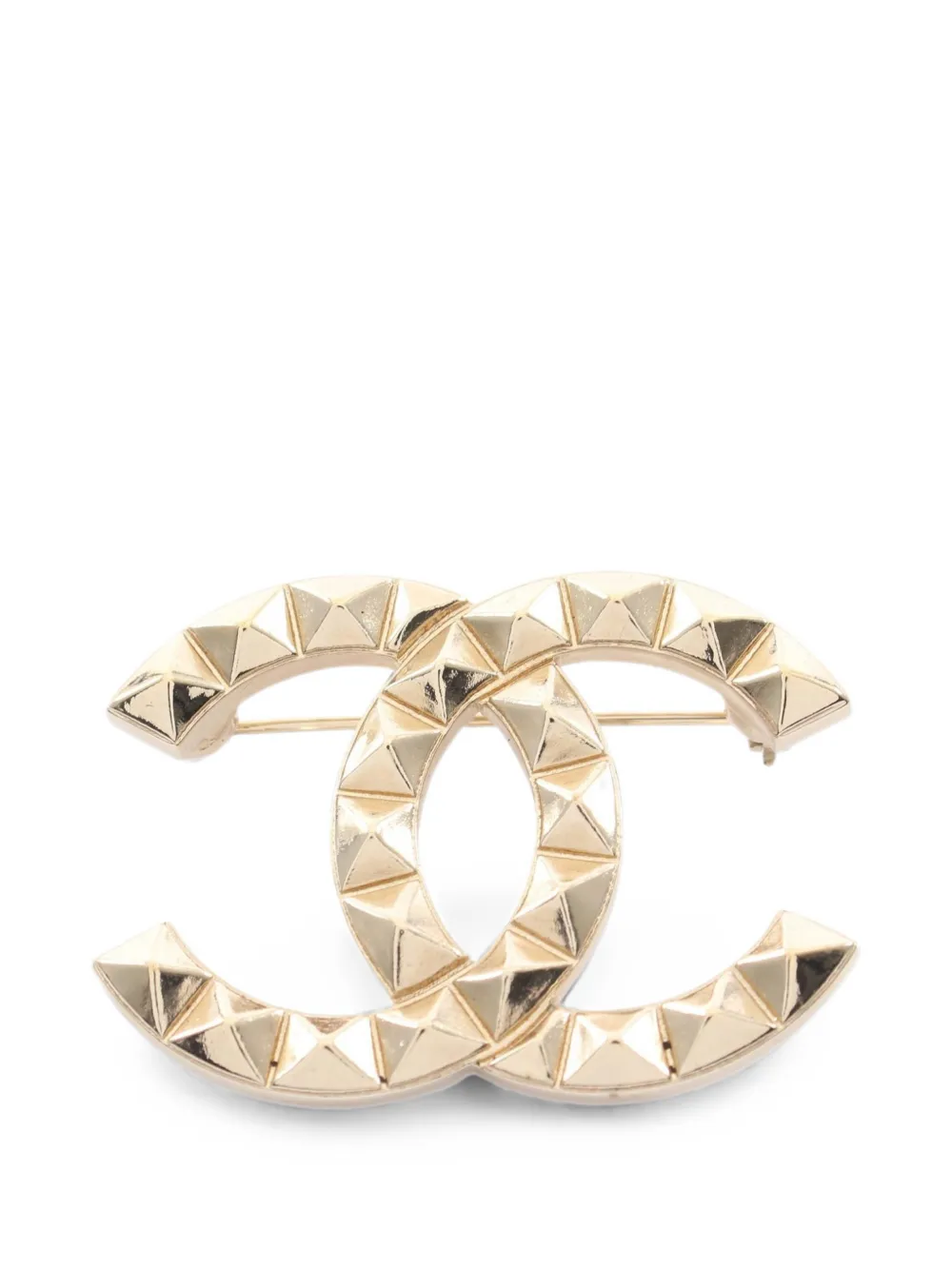 CHANEL Pre-Owned 2017 Coco Mark studded brooch - Oro