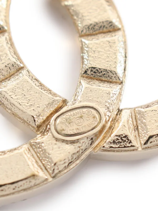 正規品!CHANEL シャネル ココマーク スタッズ ブローチ CHANEL Pre-Owned 2017 ココマーク スタッズ ブローチ | ゴールド