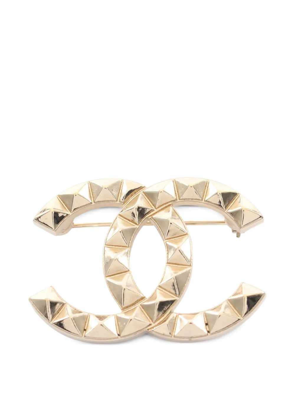 CHANEL Pre-Owned 2017 Coco Mark studded brooch - Gold