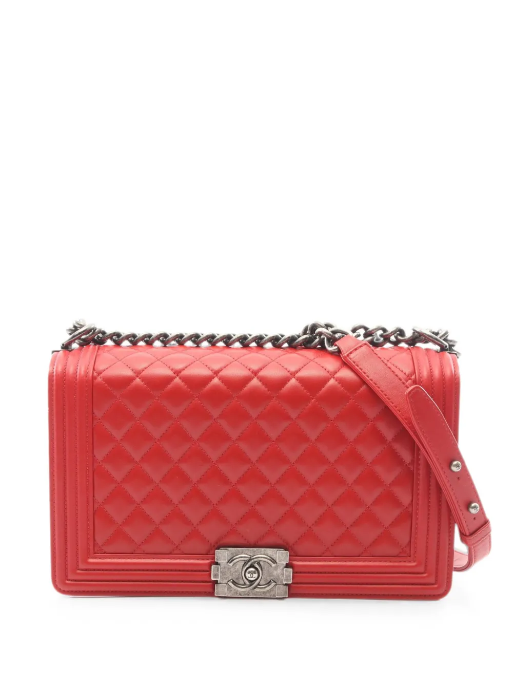 CHANEL Pre-Owned 2014-2015 Boy Chevron shoulder bag - Rosso