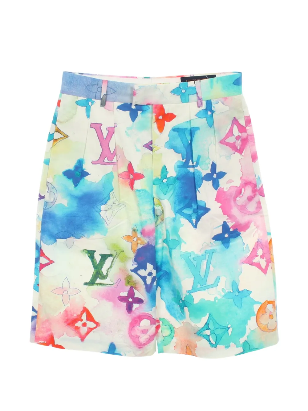 Louis Vuitton Pre-Owned watercolor Monogram shorts - Bianco