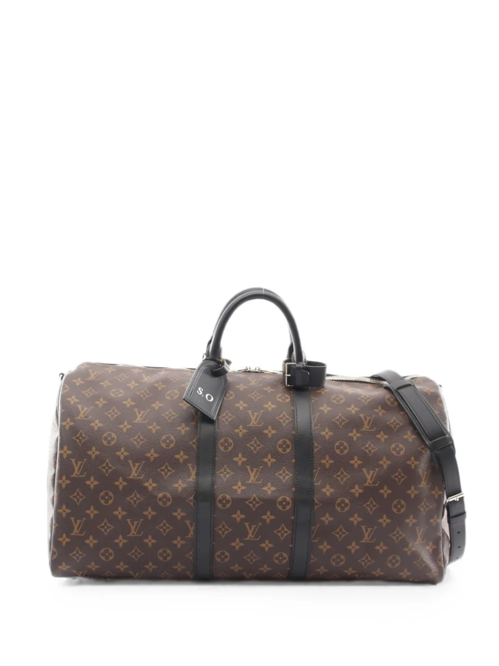Louis Vuitton Pre-Owned 2013 Monogram Macassar Keepall Bandouliere 55 holdall - Marrone