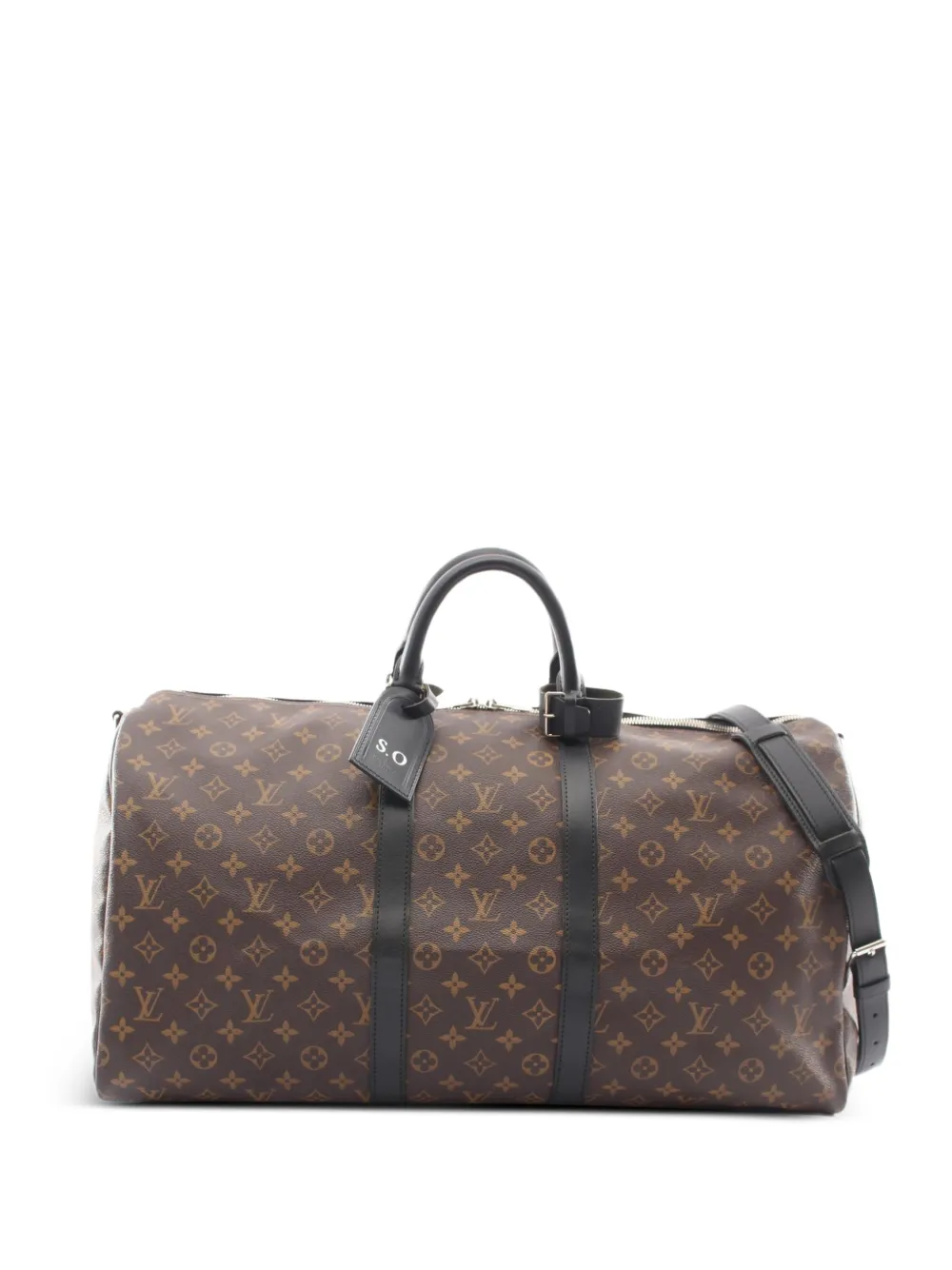 Louis Vuitton Pre-Owned 2013 Monogram Macassar Keepall Bandouliere 55 holdall - Brown