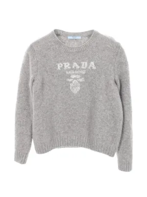 Prada short-sleeved Argyle Sweater | Grey | FARFETCH