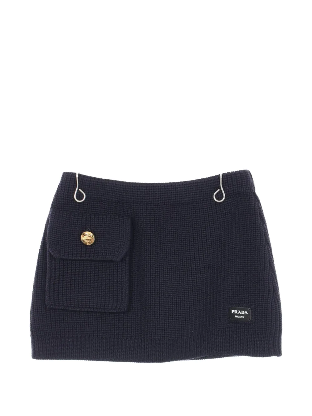 Prada Pre-Owned 2010s Strickrock mit Tasche - Blau