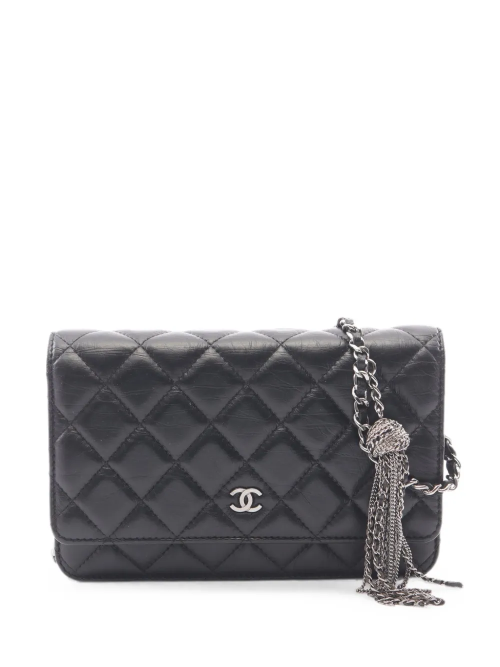 CHANEL Pre-Owned 2018-2019 Diamond-quilted chain-strap mini crossbody bag - Nero