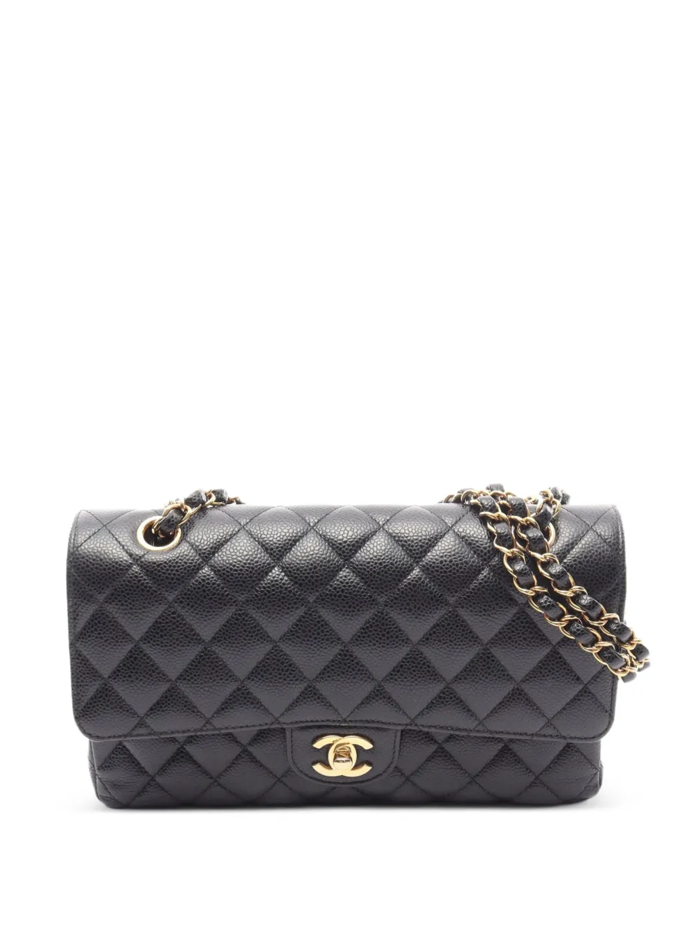 CHANEL Pre-Owned Borsa a spalla matelassé in pelle Caviar - Nero