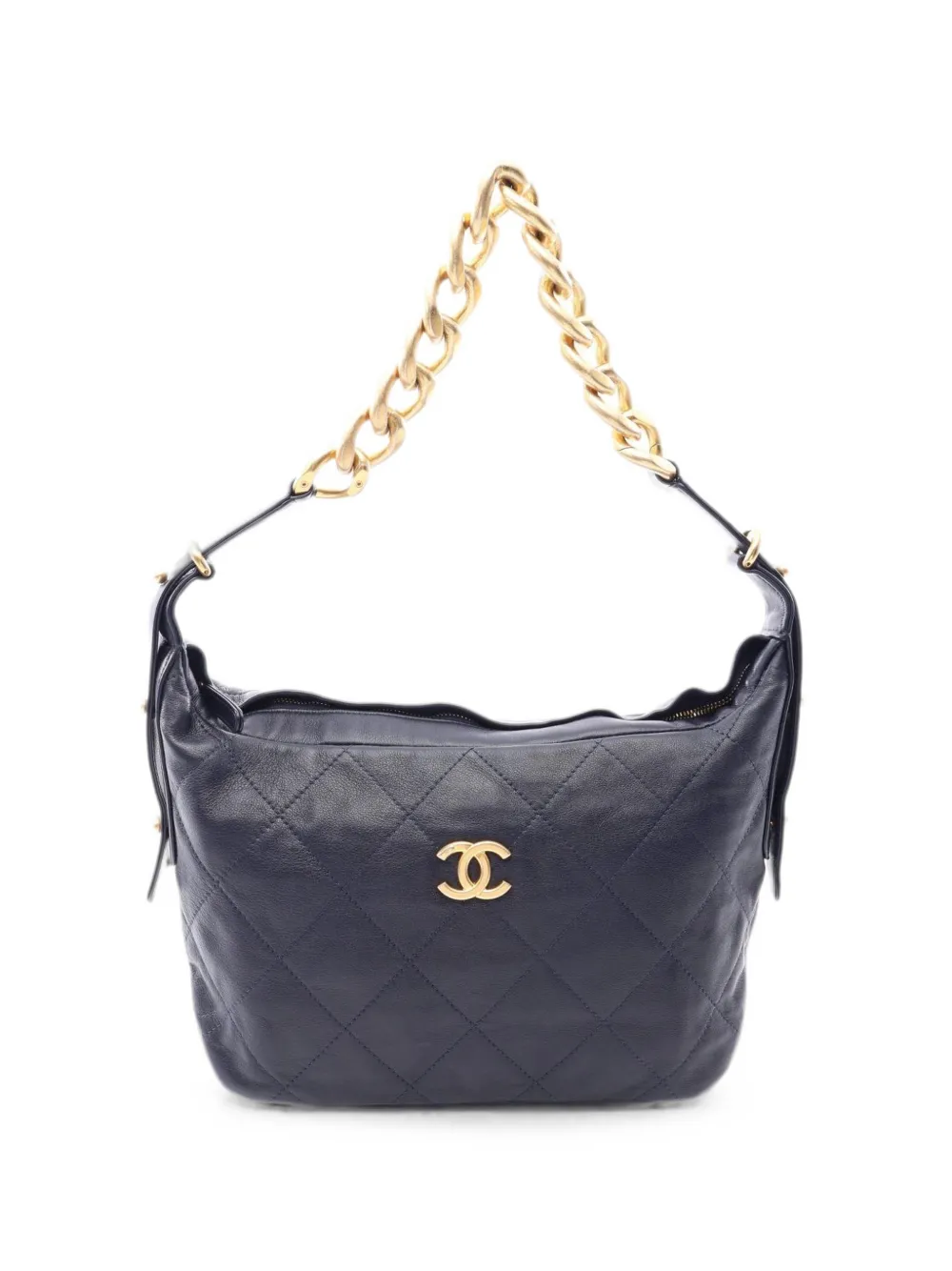 CHANEL Pre-Owned 2021 quilted chain-strap shoulder bag - Blu