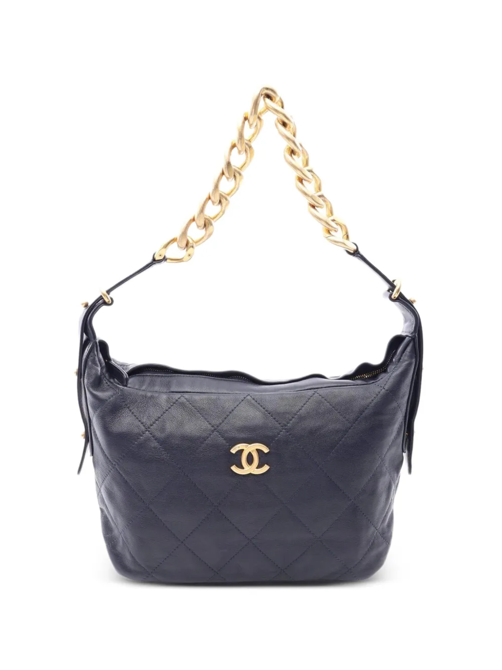 CHANEL Pre-Owned 2021 quilted chain-strap shoulder bag - Blue