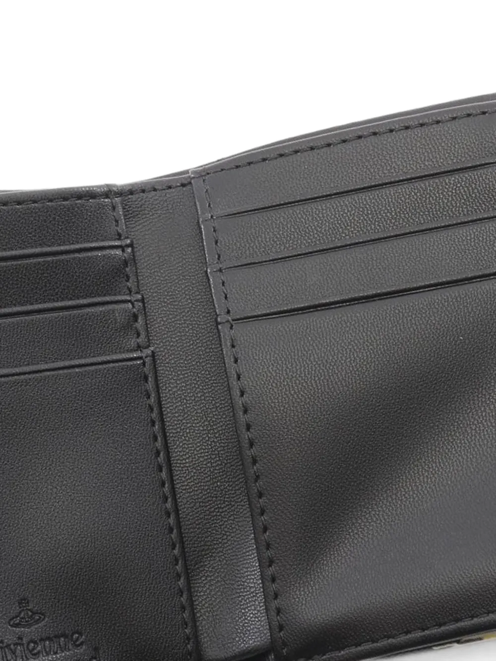 Vivienne Westwood Pre-owned 2020s Small Frame Orb-plaque Tri-fold Wallet in Black, view 3