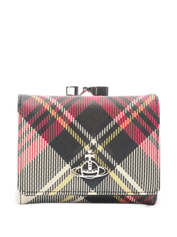 Vivienne Westwood Pre-owned 2020s Small Frame Orb-plaque Tri-fold Wallet in Black
