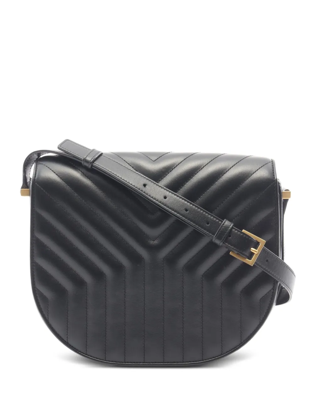 Saint Laurent Pre-Owned 2010s Joan chevron-quilted shoulder bag - Black