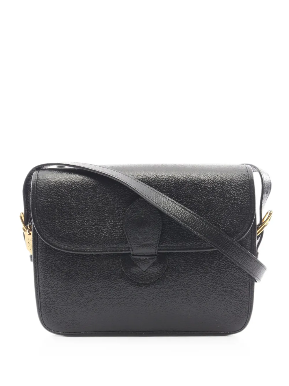 Saint Laurent Pre-Owned 2000s debossed-logo leather shoulder bag - Nero